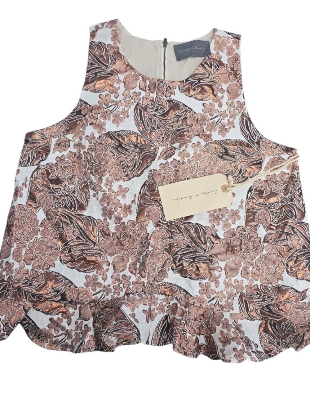 Anthropologie Sunday in Brooklyn Women’s Size M Floral Jacquard Peplum Top